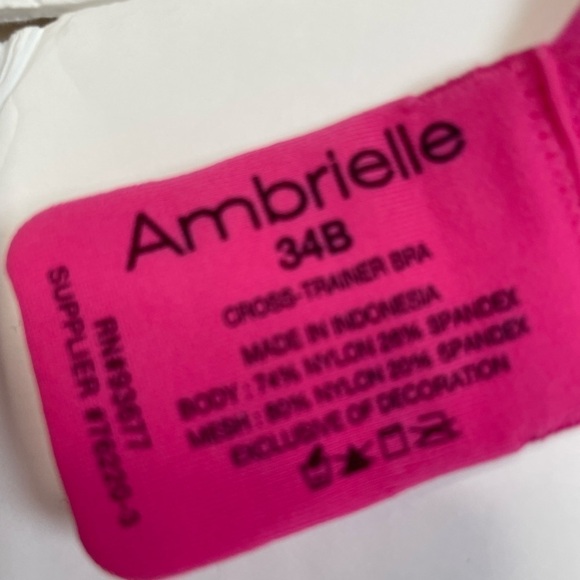 High impact sports bra Pink Active 36B AMBRIELLE Running Workout Underwire - Picture 6 of 8